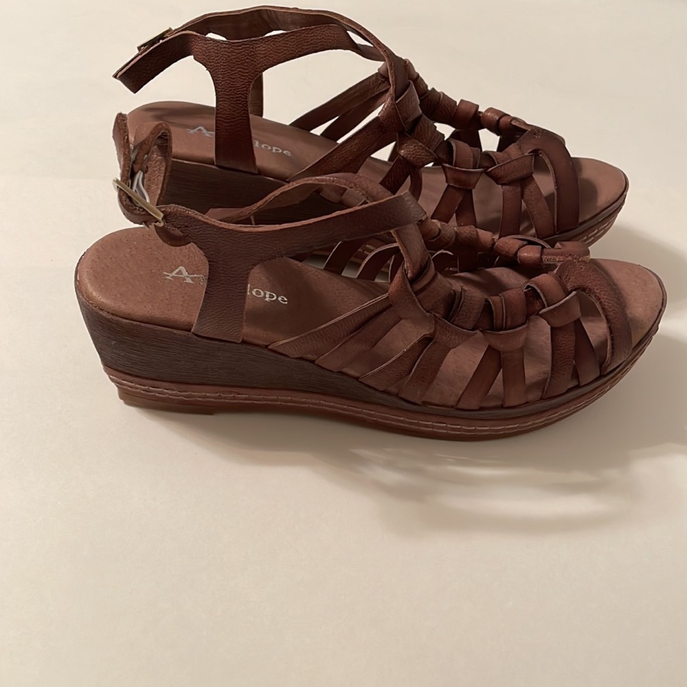 Antelope Leather Multi Strap Wedge Sandals - Genna